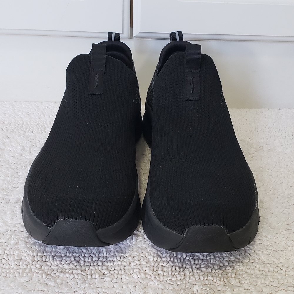 Skechers Black Slip-On Sneakers with Knit Upper